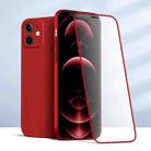 For iPhone 12 TOTUDESIGN AA-172 Dazzling Series Frosted PC Case with Tempered Glass Film(Red) - 1