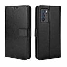 For OPPO Reno6 Pro 5G Crazy Horse Texture Horizontal Flip Leather Case with Holder & Card Slots & Lanyard(Black) - 1