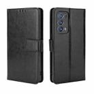 For OPPO Reno6 Pro+ 5G Crazy Horse Texture Horizontal Flip Leather Case with Holder & Card Slots & Lanyard(Black) - 1