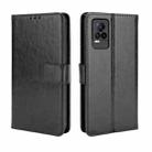 For vivo V21e 4G / Y73 2021 Crazy Horse Texture Horizontal Flip Leather Case with Holder & Card Slots & Lanyard(Black) - 1