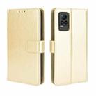 For vivo V21e 4G / Y73 2021 Crazy Horse Texture Horizontal Flip Leather Case with Holder & Card Slots & Lanyard(Gold) - 1