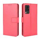 For vivo X60 Pro Overseas Version / X60 5G Curved Surface Version Crazy Horse Texture Horizontal Flip Leather Case with Holder & Card Slots & Lanyard(Red) - 1