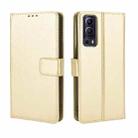 For vivo Y72 5G / iQOO Z3 Crazy Horse Texture Horizontal Flip Leather Case with Holder & Card Slots & Lanyard(Gold) - 1