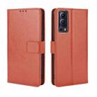 For vivo Y72 5G / iQOO Z3 Crazy Horse Texture Horizontal Flip Leather Case with Holder & Card Slots & Lanyard(Brown) - 1