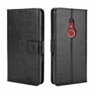 For Fujitsu Arrows BZ02/Be4 Plus/F-41B Crazy Horse Texture Horizontal Flip Leather Case with Holder & Card Slots & Lanyard(Black) - 1