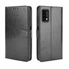 For Blackview A90 Crazy Horse Texture Horizontal Flip Leather Case with Holder & Card Slots & Lanyard(Black) - 1
