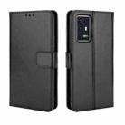 For ZTE Axon 30 Pro 5G Crazy Horse Texture Horizontal Flip Leather Case with Holder & Card Slots & Lanyard(Black) - 1