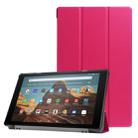 For Amazon Kindle Fire HD 10 2017 / 2019Custer Texture Horizontal Flip Leather Case with Three-folding Holder & Sleep / Wake-up Function(Rose Red) - 1