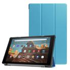 For Amazon Kindle Fire HD 10 2017 / 2019Custer Texture Horizontal Flip Leather Case with Three-folding Holder & Sleep / Wake-up Function(Sky Blue) - 1