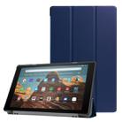 For Amazon Kindle Fire HD 10 2017 / 2019Custer Texture Horizontal Flip Leather Case with Three-folding Holder & Sleep / Wake-up Function(Dark Blue) - 1