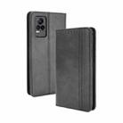 For vivo V21e 4G / Y73 2021 Magnetic Buckle Retro Crazy Horse Texture Horizontal Flip Leather Case with Holder & Card Slots & Photo Frame(Black) - 1