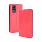 For vivo V21e 4G / Y73 2021 Magnetic Buckle Retro Crazy Horse Texture Horizontal Flip Leather Case with Holder & Card Slots & Photo Frame(Red) - 1