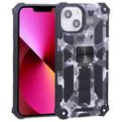 For iPhone 13 Camouflage Armor Kickstand TPU + PC Magnetic Phone Case (Grey) - 1