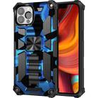 For iPhone 13 Pro Max Camouflage Armor Kickstand TPU + PC Magnetic Phone Case (Blue) - 1