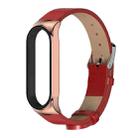 For Xiaomi Mi Band 6 / 5 / 4 / 3 Mijobs CS Microfiber Leather Watch Band(Red + Rose Gold) - 1