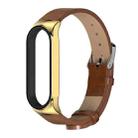 For Xiaomi Mi Band 6 / 5 / 4 / 3 Mijobs CS Microfiber Leather Watch Band(Brown + Gold) - 1