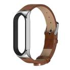 For Xiaomi Mi Band 6 / 5 / 4 / 3 Mijobs CS Microfiber Leather Watch Band(Brown + Silver) - 1