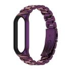 For Xiaomi Mi Band 6 / 5 / 4 / 3 Mijobs CS Metal Three Bead Stainless Steel Watch Band(Purple) - 1
