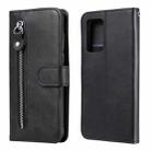 For OPPO Reno6 5G Fashion Calf Texture Zipper Horizontal Flip Leather Case with Holder & Card Slots & Wallet(Black) - 1