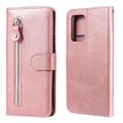 For OPPO Reno6 5G Fashion Calf Texture Zipper Horizontal Flip Leather Case with Holder & Card Slots & Wallet(Rose Gold) - 1