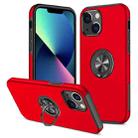 For iPhone 13 mini Magnetic Ring Kickstand Shockproof Phone Case (Red) - 1