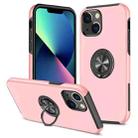 For iPhone 13 mini Magnetic Ring Kickstand Shockproof Phone Case (Rose Gold) - 1