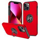 For iPhone 13 Magnetic Ring Kickstand Shockproof Phone Case(Red) - 1