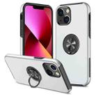 For iPhone 13 Magnetic Ring Kickstand Shockproof Phone Case(Silver) - 1