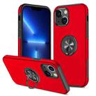 For iPhone 13 Pro Magnetic Ring Kickstand Shockproof Phone Case (Red) - 1