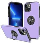 For iPhone 13 Pro Magnetic Ring Kickstand Shockproof Phone Case (Purple) - 1