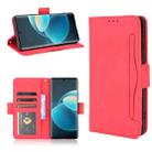 For vivo X60 Pro / X60 5G Curved Surface Skin Feel Calf Pattern Horizontal Flip Leather Case with Holder & Card Slots & Photo Frame(Red) - 1