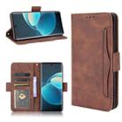 For vivo X60 Pro / X60 5G Curved Surface Skin Feel Calf Pattern Horizontal Flip Leather Case with Holder & Card Slots & Photo Frame(Brown) - 1