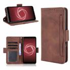 For Fujitsu Arrows Be4 Plus / F-41B Skin Feel Calf Pattern Horizontal Flip Leather Case with Holder & Card Slots & Photo Frame(Brown) - 1