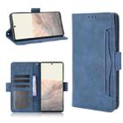 For Google Pixel 6 Pro Skin Feel Calf Pattern Horizontal Flip Leather Case with Holder & Card Slots & Photo Frame(Blue) - 1