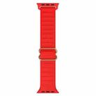 Japanese Word Buckle Silicone Watch Band For Apple Watch Ultra 49mm / Series 8&7 45mm / SE 2&6&SE&5&4 44mm / 3&2&1 42mm(Red) - 1