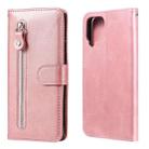For Samsung Galaxy A22 4G Fashion Calf Texture Zipper Horizontal Flip Leather Case with Holder & Card Slots & Wallet(Rose Gold) - 1