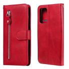 For Samsung Galaxy A82 5G Fashion Calf Texture Zipper Horizontal Flip Leather Case with Holder & Card Slots & Wallet(Red) - 1