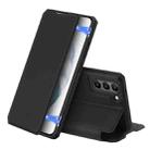 For Samsung Galaxy S21 FE DUX DUCIS Skin X Series PU + TPU Horizontal Flip Leather Case with Holder & Card Slots(Black) - 1