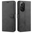 For Honor 50 SE AZNS Skin Feel Calf Texture Horizontal Flip Leather Case with Card Slots & Holder & Wallet(Black) - 1