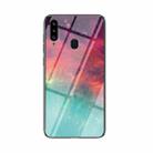 For Samsung Galaxy A20s Starry Sky Painted Tempered Glass TPU Shockproof Protective Case(Color Starry Sky) - 1