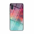 For Samsung Galaxy A70 Starry Sky Painted Tempered Glass TPU Shockproof Protective Case(Color Starry Sky) - 1