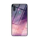For Samsung Galaxy A11 / M11 Starry Sky Painted Tempered Glass TPU Shockproof Protective Case(Dream Sky) - 1