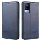 For vivo V21e AZNS Magnetic Calf Texture Horizontal Flip Leather Case with Card Slots & Holder & Wallet(Dark Blue) - 1