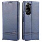 For Honor 50 SE AZNS Magnetic Calf Texture Horizontal Flip Leather Case with Card Slots & Holder & Wallet(Dark Blue) - 1