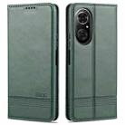 For Honor 50 SE AZNS Magnetic Calf Texture Horizontal Flip Leather Case with Card Slots & Holder & Wallet(Dark Green) - 1