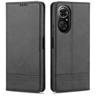 For Honor 50 SE AZNS Magnetic Calf Texture Horizontal Flip Leather Case with Card Slots & Holder & Wallet(Black) - 1