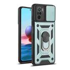 For Xiaomi Redmi Note 10 Sliding Camera Cover Design TPU+PC Protective Case(Dark Green) - 1
