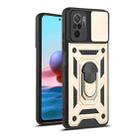 For Xiaomi Redmi Note 10 Sliding Camera Cover Design TPU+PC Protective Case(Gold) - 1