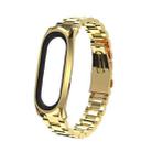 For Xiaomi Mi Band 6 / 5 / 4 / 3 Mijobs Three Beads Metal GT Stainless Steel Watch Band(Gold) - 1