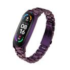 For Xiaomi Mi Band 6 / 5 / 4 / 3 Mijobs Three Beads Metal GT Stainless Steel Watch Band(Purple) - 1